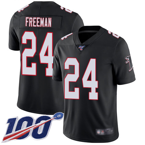 Atlanta Falcons Limited Black Men Devonta Freeman Alternate Jersey NFL Football #24 100th Season Vapor Untouchable->nfl t-shirts->Sports Accessory